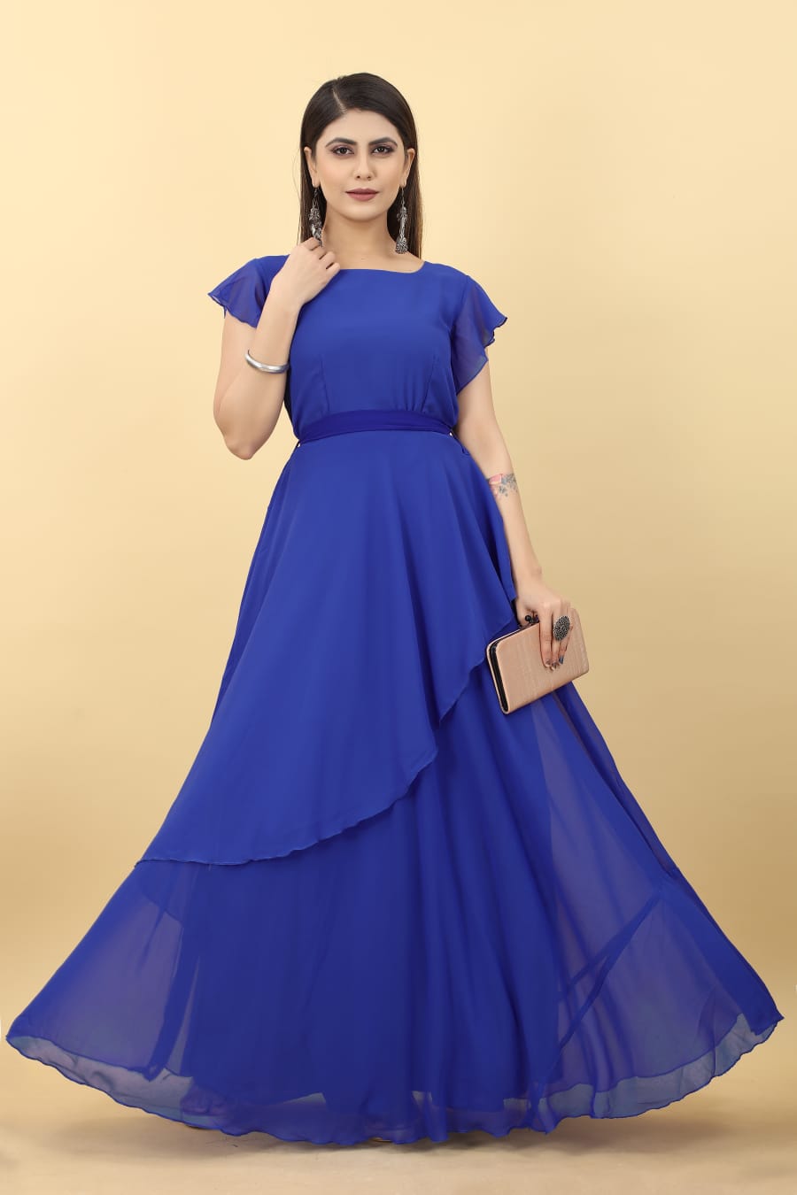 Buy Blue Designer Party Wear Gown for Girls | Gowns